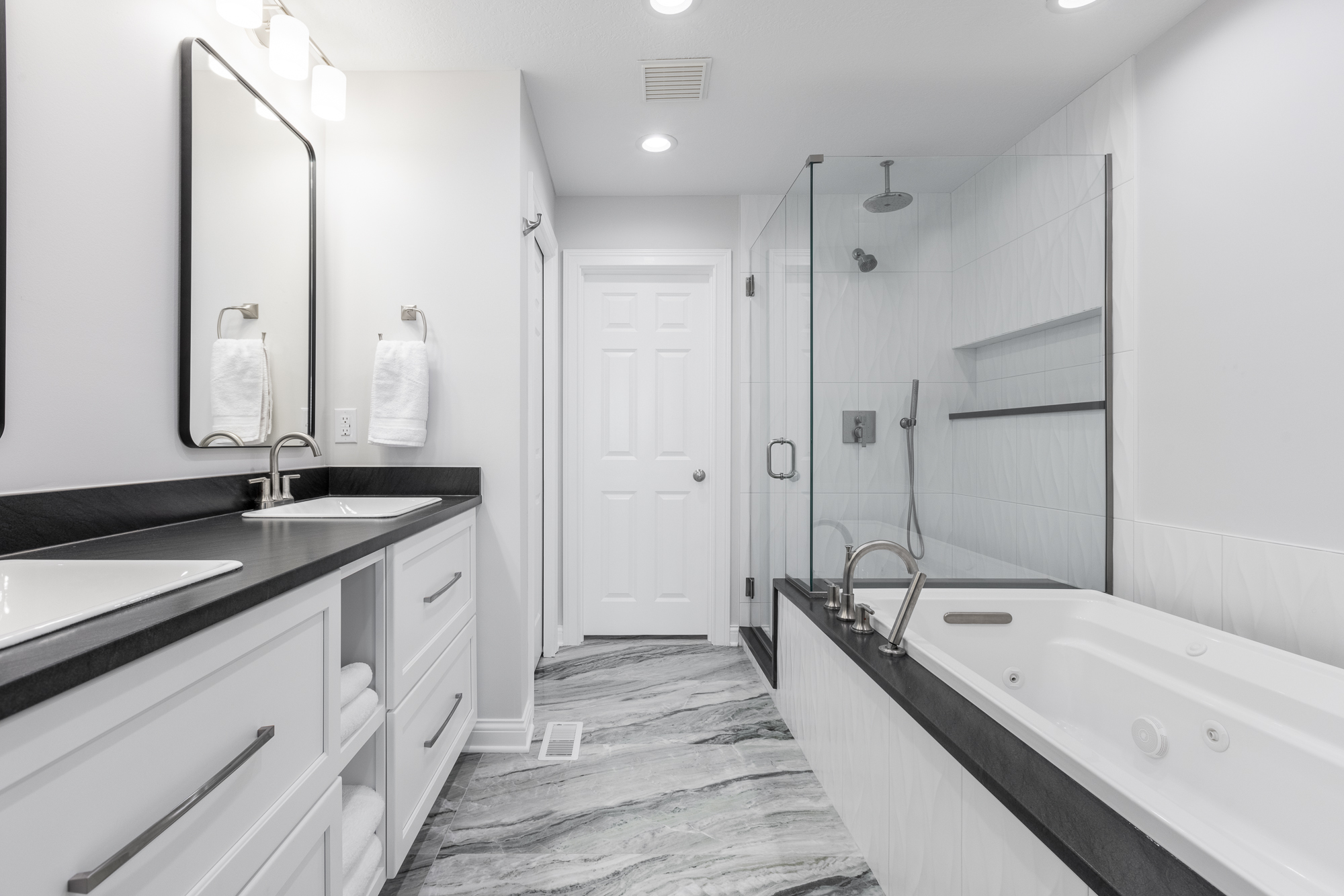 Veined in Marble, Finished in Black